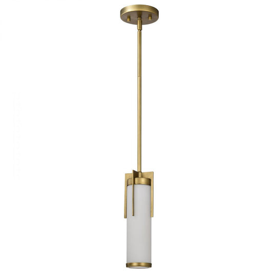 Roselle - Mini Pendant - Natural Brass with White Glass - Satco 60-8043
