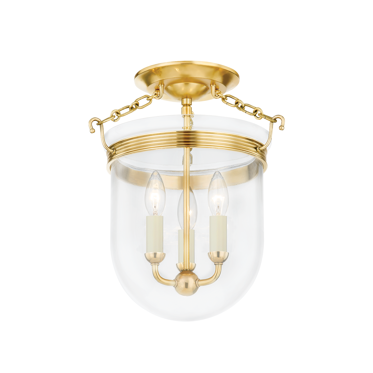 Rousham Semi Flush - Aged Brass by Hudson Valley Lighting