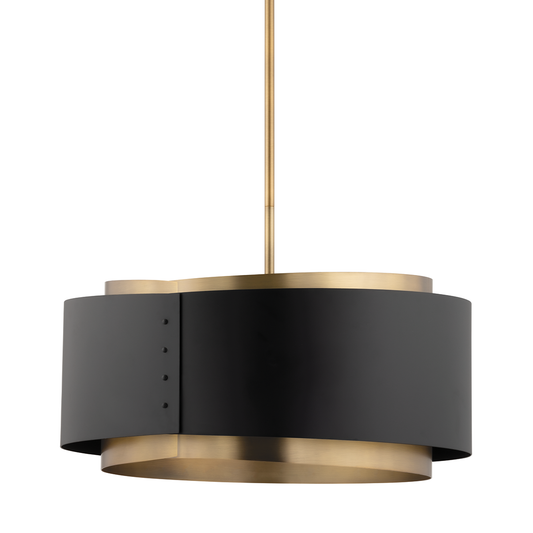 Roux Pendant - 1-Light - Patina Brass - Troy Lighting F4413-PBR/SBK