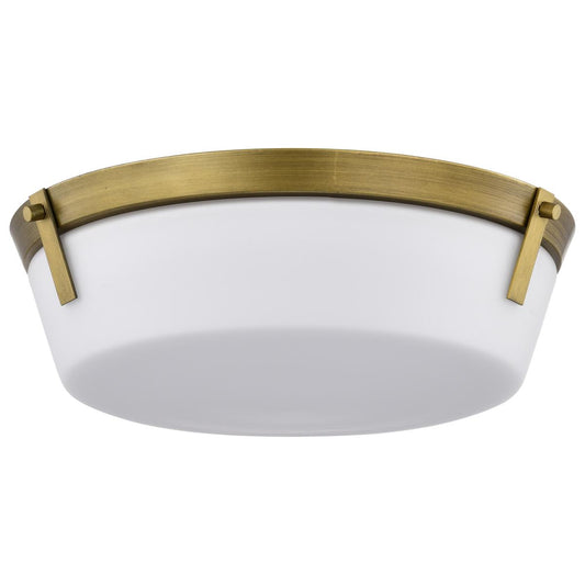 Rowen 3 Light Flush Mount - Natural Brass Finish - Etched White Glass - Satco 60-7750