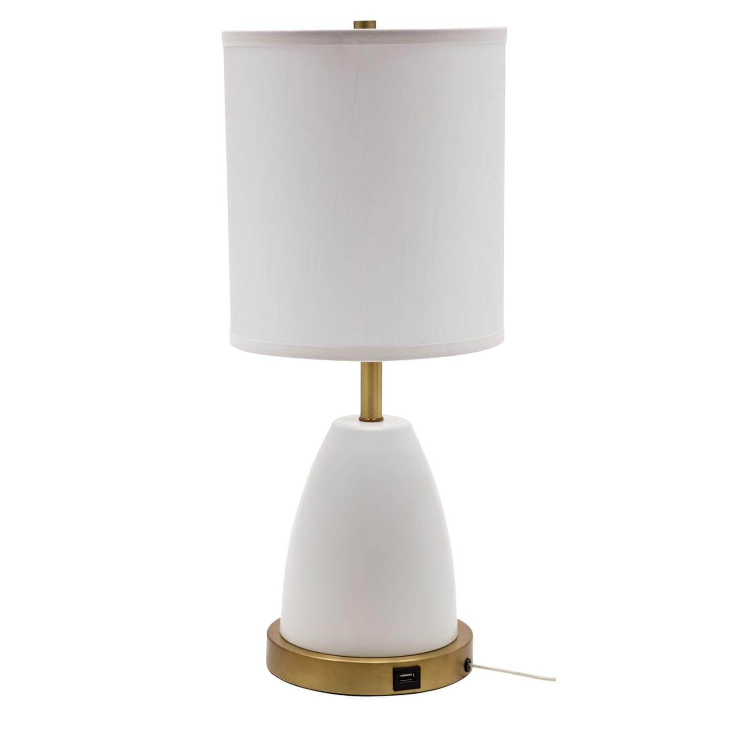 Rupert Table Lamp - RU751-WT - White by House of Troy
