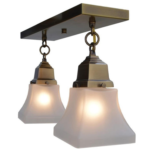 Ruskin 2 Light Ceiling Mount - RCM-2-AB - Antique Brass by Arroyo Craftsman