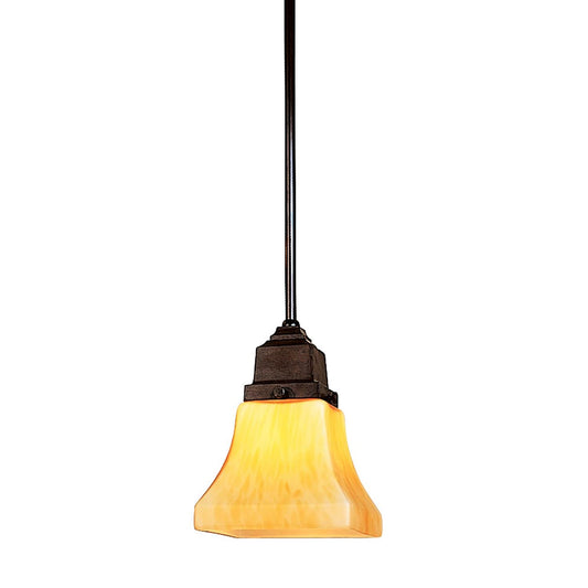 Ruskin One Light Stem Hung Pendant - RSH-1-BZ - Bronze by Arroyo Craftsman