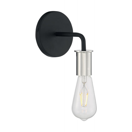 Ryder - 1 Light Sconce with- Black and Polished Nickel Finish - Satco 60-7351