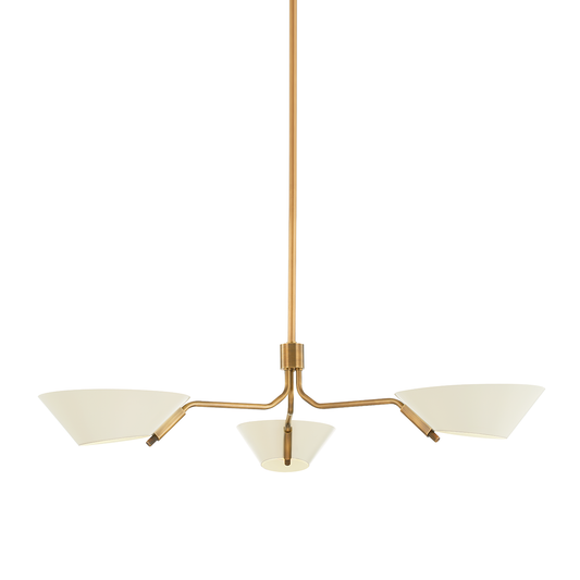 Sacramento Chandelier - 3-Light - Patina Brass/ Soft Sand - Troy Lighting F8143-PBR/SSD