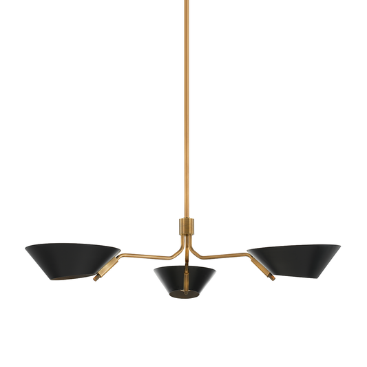 Sacramento Chandelier - 3-Light - Patina Brass/Soft Black - Troy Lighting F8143-PBR/SBK