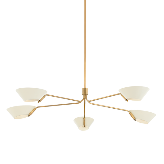 Sacramento Chandelier - 5-Light - Patina Brass/ Soft Sand - Troy Lighting F8163-PBR/SSD