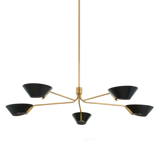 Sacramento Chandelier - 5-Light - Patina Brass/Soft Black - Troy Lighting F8163-PBR/SBK