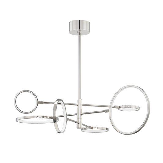 Saturn Chandelier - Polished Nickel by Hudson Valley Lighting