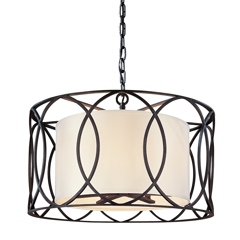 Sausalito Chandelier - 5-Light - Textured Iron - Troy Lighting F1285-TRN