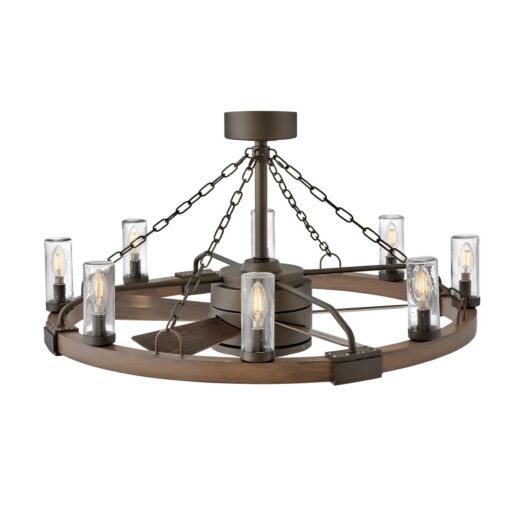Sawyer 36" with 28" LED Smart Fandelier - Metallic Matte Bronze with Sequoia Accents by Hinkley Lighting