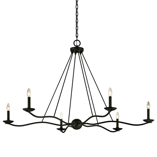 Sawyer Chandelier - 6-Light - Forged Iron - Troy Lighting F6306-FOR