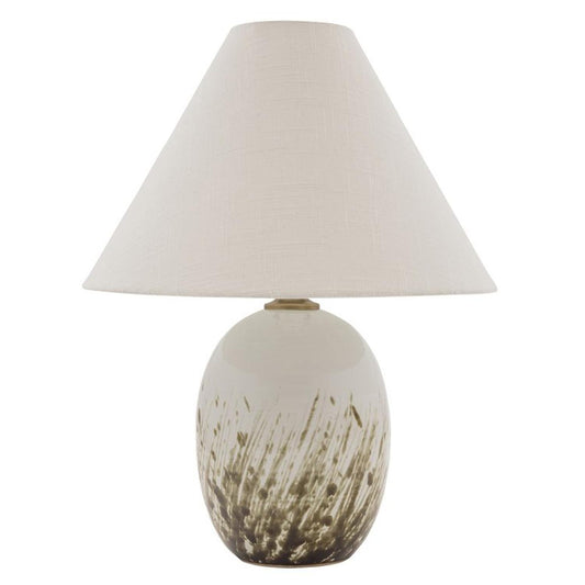 Scatchard Stoneware Table Lamp - GS140-DWG - Decorated White Gloss by House of Troy