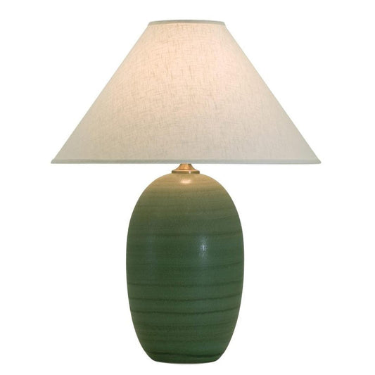 Scatchard Stoneware Table Lamp - GS150-GM - Green Matte by House of Troy