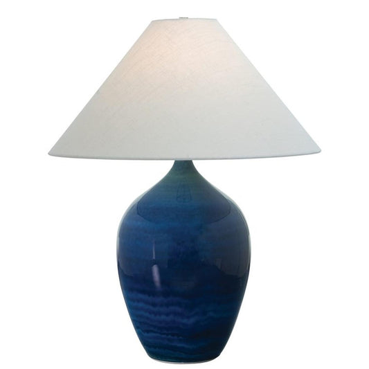 Scatchard Stoneware Table Lamp - GS190-BG - Blue Gloss by House of Troy