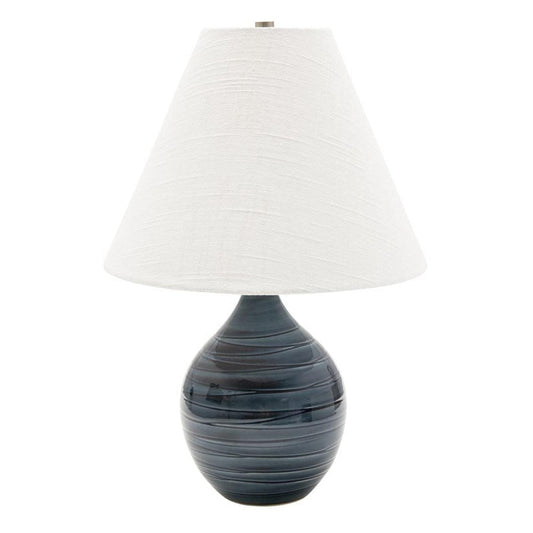 Scatchard Stoneware Table Lamp - GS200-SBG - Scored Blue Gloss by House of Troy