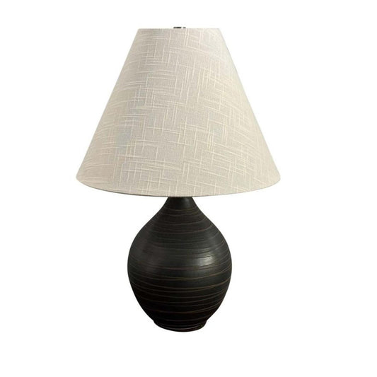 Scatchard Stoneware Table Lamp - GS200-SBM - Scored Black Matte by House of Troy