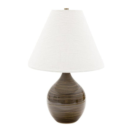 Scatchard Stoneware Table Lamp - GS200-SBR - Scored Brown Gloss by House of Troy