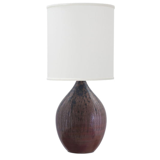 Scatchard Stoneware Table Lamp - GS201-DR - Decorated Red by House of Troy