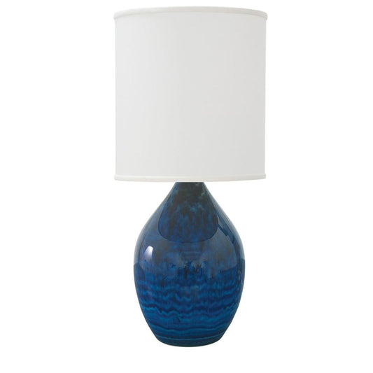 Scatchard Stoneware Table Lamp - GS201-MID - Midnight Blue by House of Troy