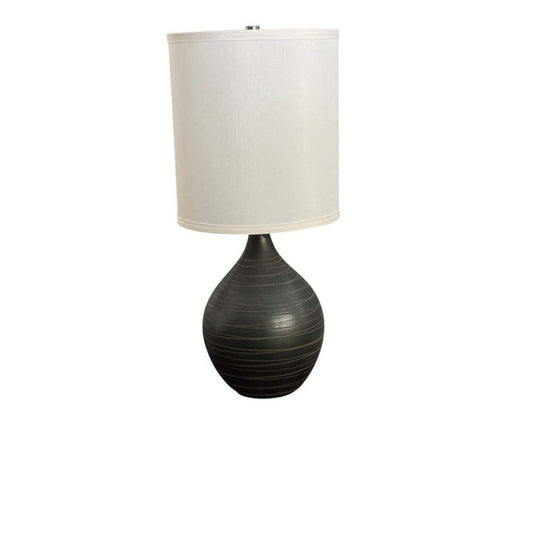 Scatchard Stoneware Table Lamp - GS201-SBM - Scored Black Matte by House of Troy