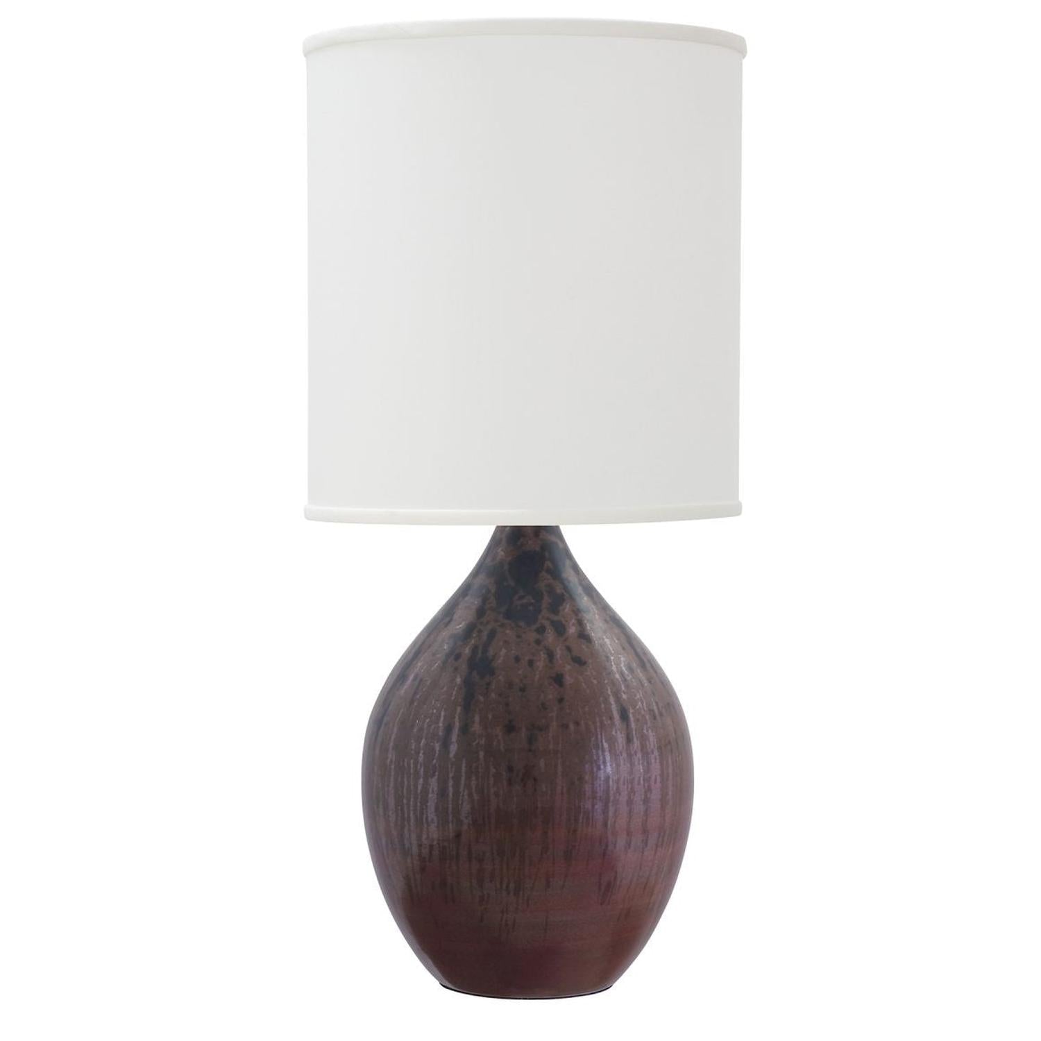 Scatchard Stoneware Table Lamp - GS401-DR - Decorated Red by House of Troy
