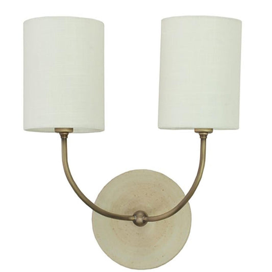 Scatchard Stoneware Wall Swing - GS775-2-ABOT - Oatmeal and Antique Brass by House of Troy