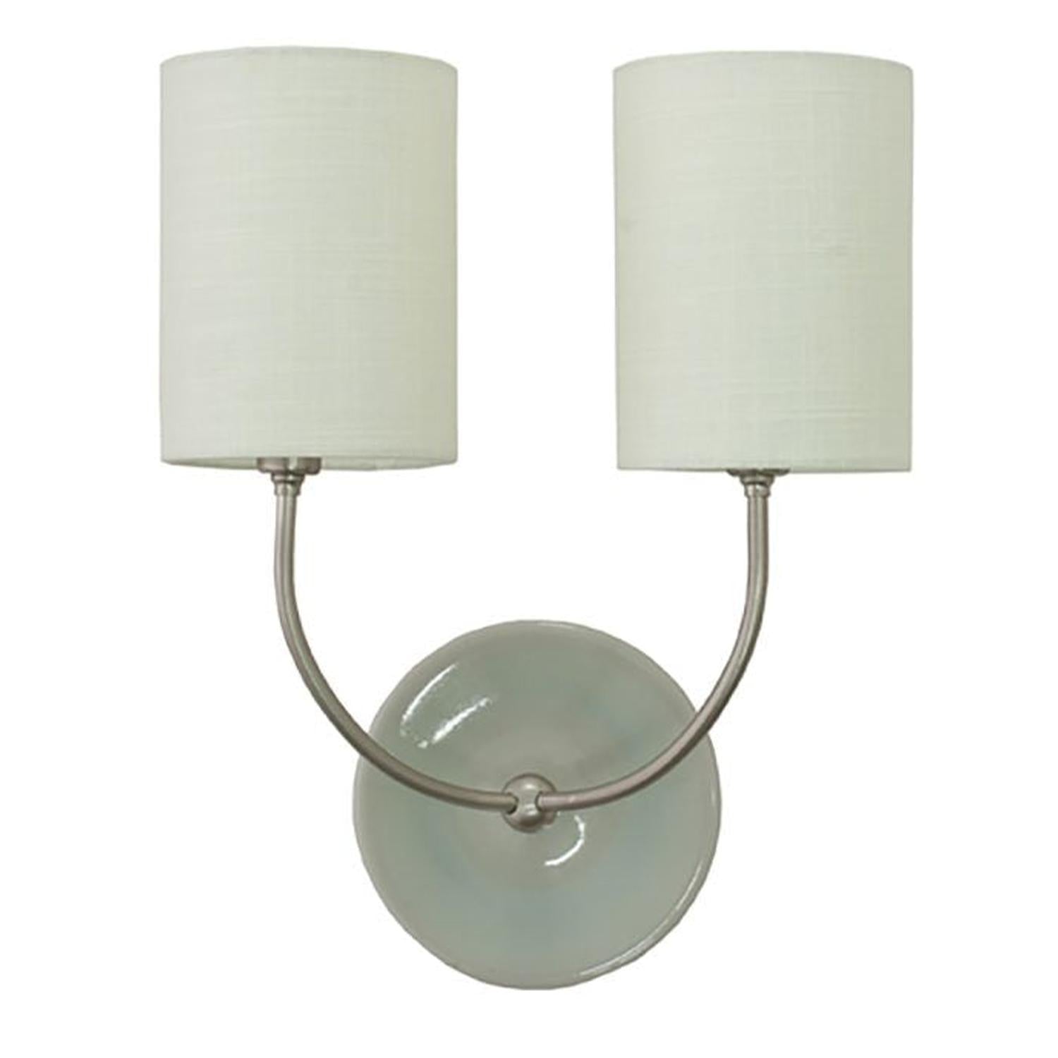 Scatchard Stoneware Wall Swing - GS775-2-SNGG - Gray Gloss and Satin Nickel by House of Troy