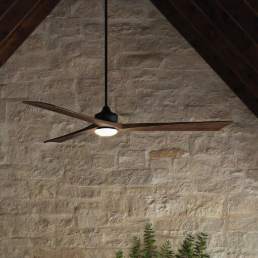 Sculpt 60" LED Smart Fan - Matte Black - Walnut Blades by Hinkley Lighting