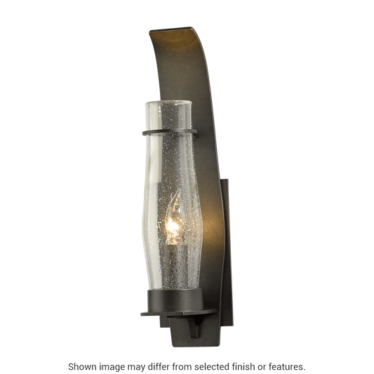 Sea Coast Outdoor Sconce - White - Clear Seeded Glass by Hubbardton Forge