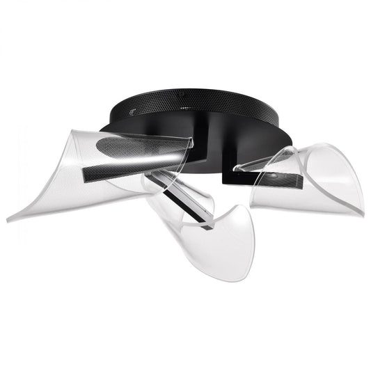 Sedona - 22 Inch LED Flush Mount - Matte Black - Silk Screened Acrylic Lens - Satco 62-2284