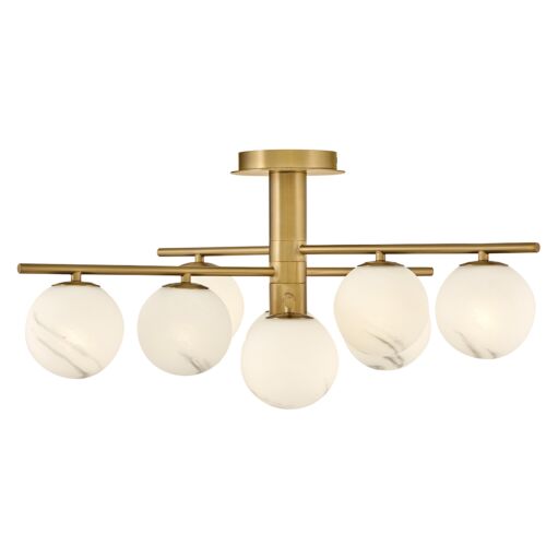 Selene Large Semi Flush Mount - Lacquered Brass by Fredrick Ramond