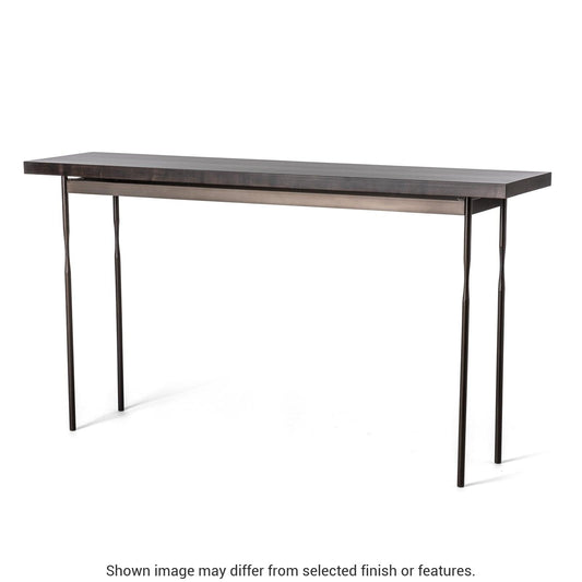 Senza Wood Top Console Table - Dark Smoke - Maple Espresso Wood Top Accent by Hubbardton Forge