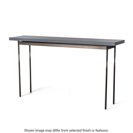 Senza Wood Top Console Table - Dark Smoke - Maple Grey Wood Top Accent by Hubbardton Forge