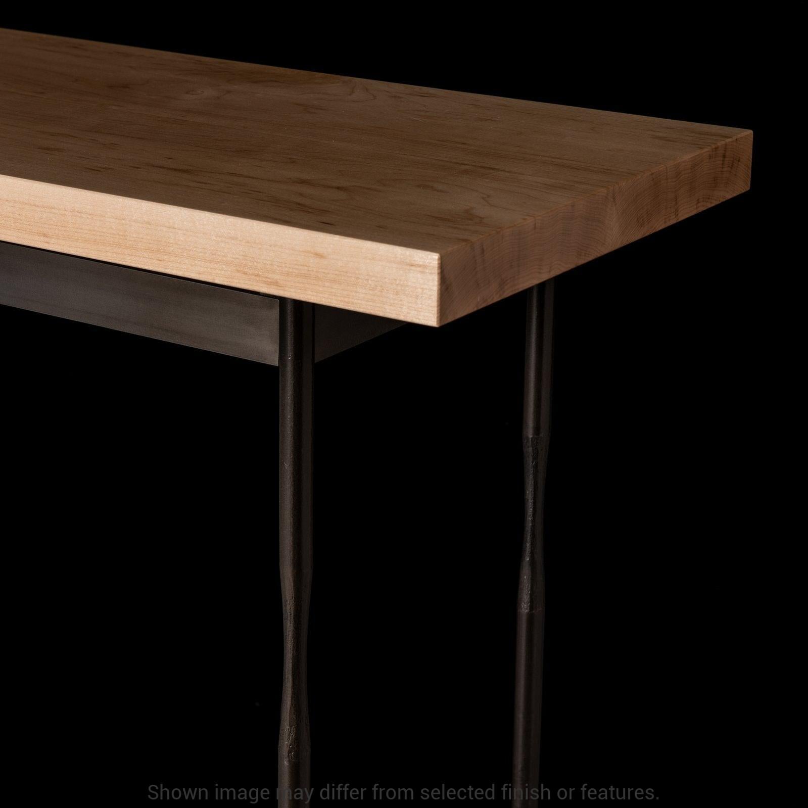 Senza Wood Top Console Table - White - Maple Natural Wood Top Accent by Hubbardton Forge