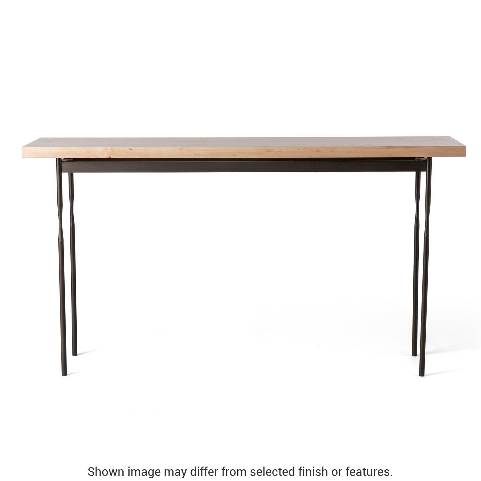 Senza Wood Top Console Table - White - Maple Natural Wood Top Accent by Hubbardton Forge