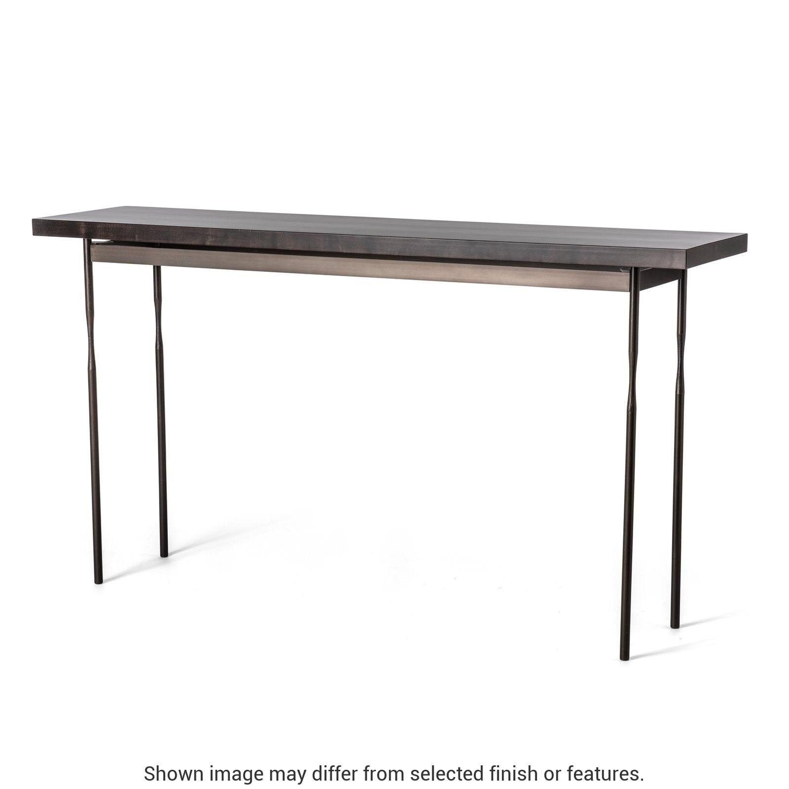 Senza Wood Top Console Table - White - Maple Natural Wood Top Accent by Hubbardton Forge