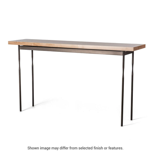Senza Wood Top Console Table - White - Maple Natural Wood Top Accent by Hubbardton Forge