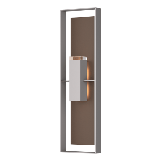 Shadow Box Extra Tall Sconce - Coastal Burnished Steel - Coastal Bronze Accent by Hubbardton Forge