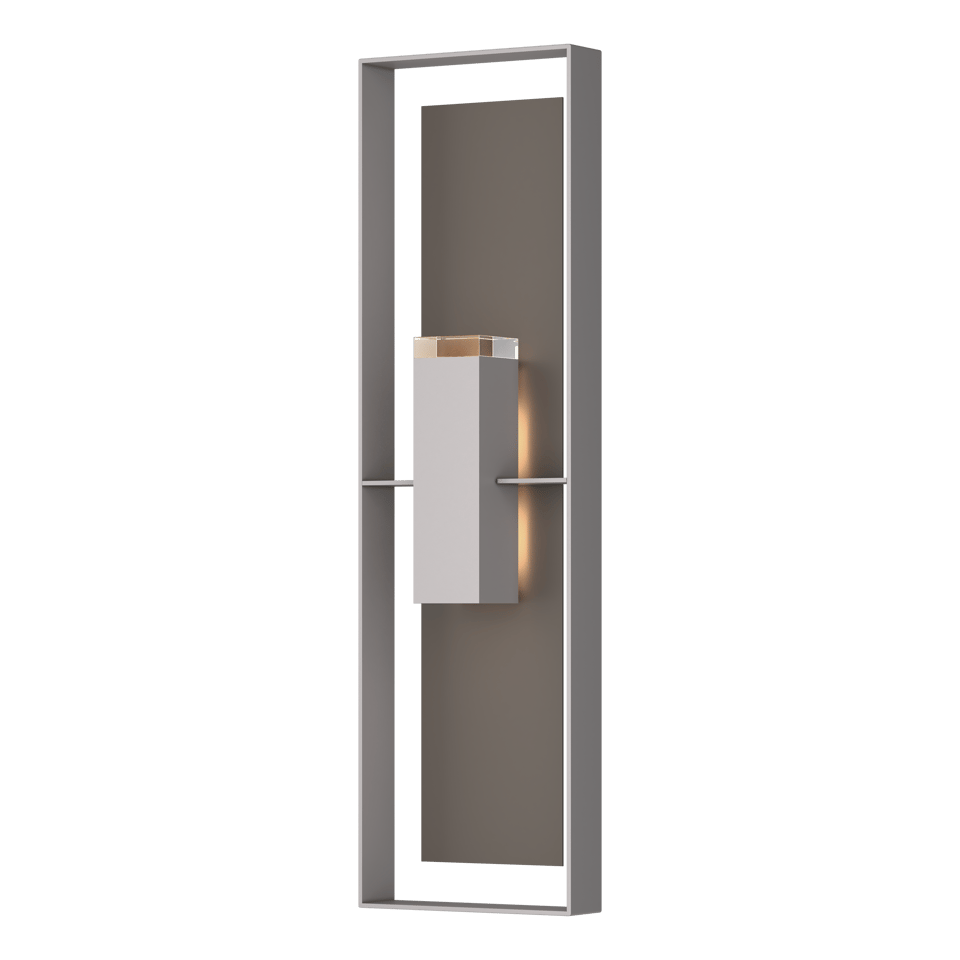 Shadow Box Extra Tall Sconce - Coastal Burnished Steel - Coastal Dark Smoke Accent by Hubbardton Forge