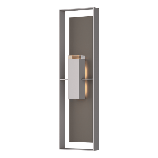 Shadow Box Extra Tall Sconce - Coastal Burnished Steel - Coastal Dark Smoke Accent by Hubbardton Forge