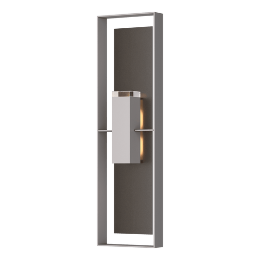 Shadow Box Extra Tall Sconce - Coastal Burnished Steel - Oil Rubbed Bronze Accent by Hubbardton Forge