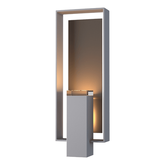Shadow Box Large Outdoor Sconce - Coastal Burnished Steel - Coastal Dark Smoke Accent by Hubbardton Forge