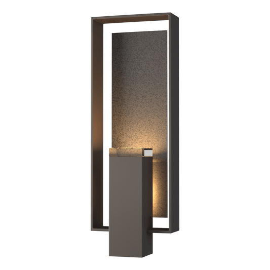Shadow Box Large Outdoor Sconce - Coastal Dark Smoke - Natural Iron Accent by Hubbardton Forge