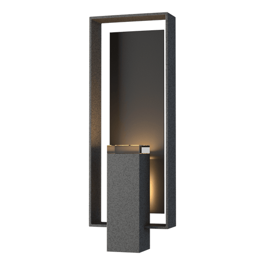 Shadow Box Large Outdoor Sconce - Natural Iron - Coastal Black Accent by Hubbardton Forge