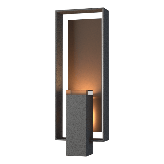 Shadow Box Large Outdoor Sconce - Natural Iron - Coastal Bronze Accent by Hubbardton Forge