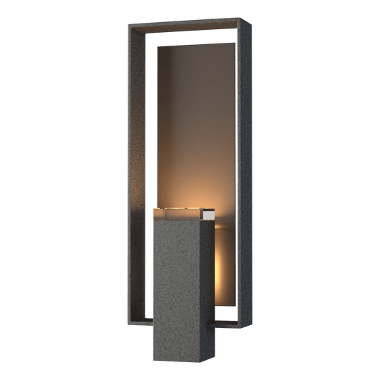 Shadow Box Large Outdoor Sconce - Natural Iron - Coastal Dark Smoke Accent by Hubbardton Forge