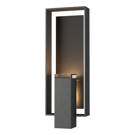 Shadow Box Large Outdoor Sconce - Natural Iron - Oil Rubbed Bronze Accent by Hubbardton Forge