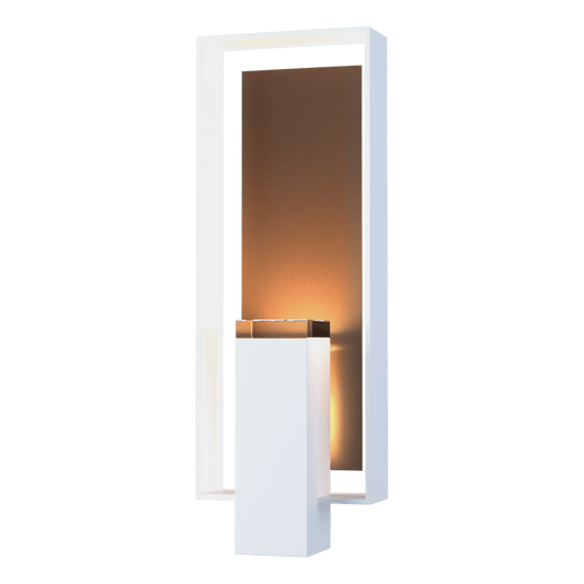 Shadow Box Large Outdoor Sconce - White - Coastal Bronze Accent by Hubbardton Forge