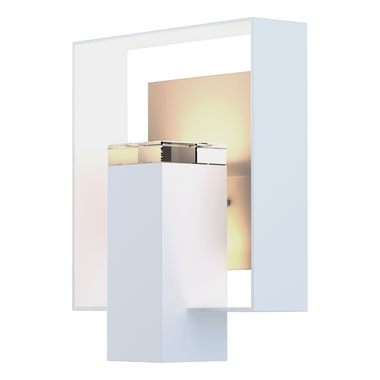 Shadow Box Outdoor Sconce - White - Coastal Burnished Steel Accent by Hubbardton Forge